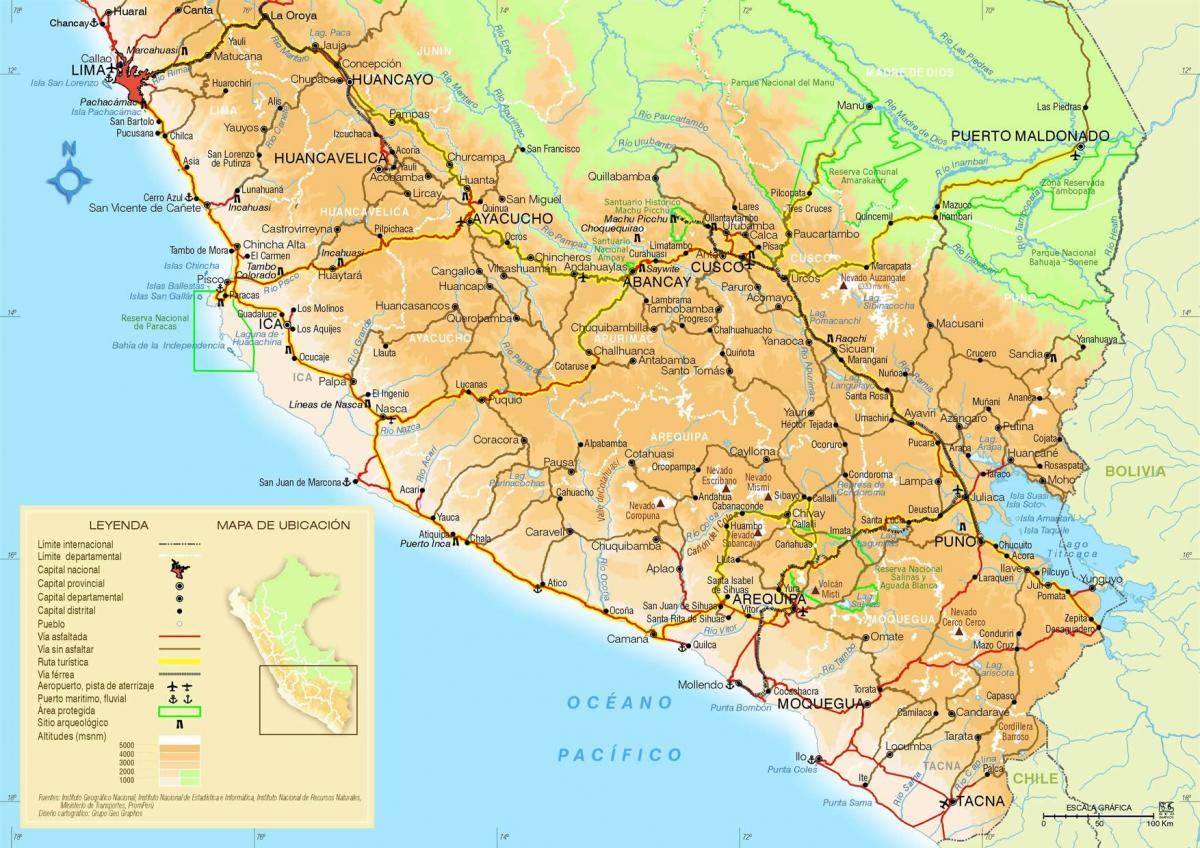 xəritə Cənubi Peru