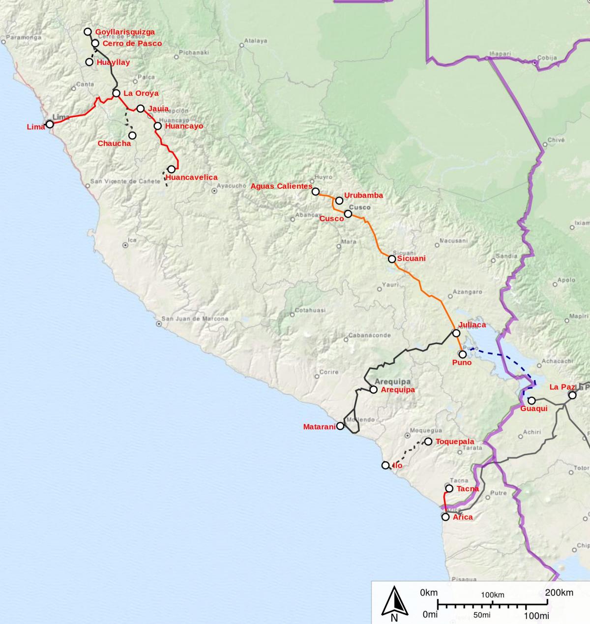 Peru qatar xəritədə