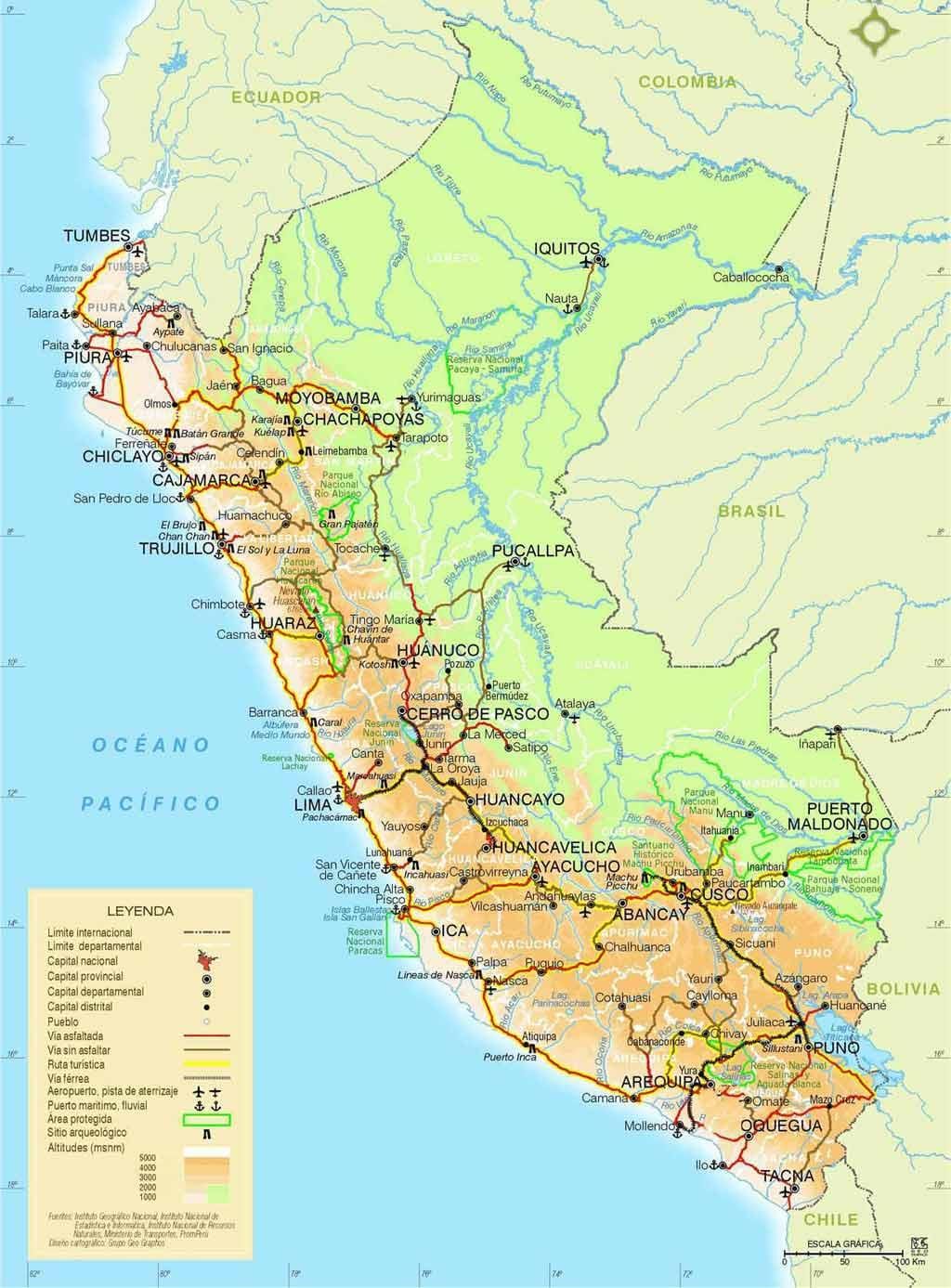Анды Peru xəritə