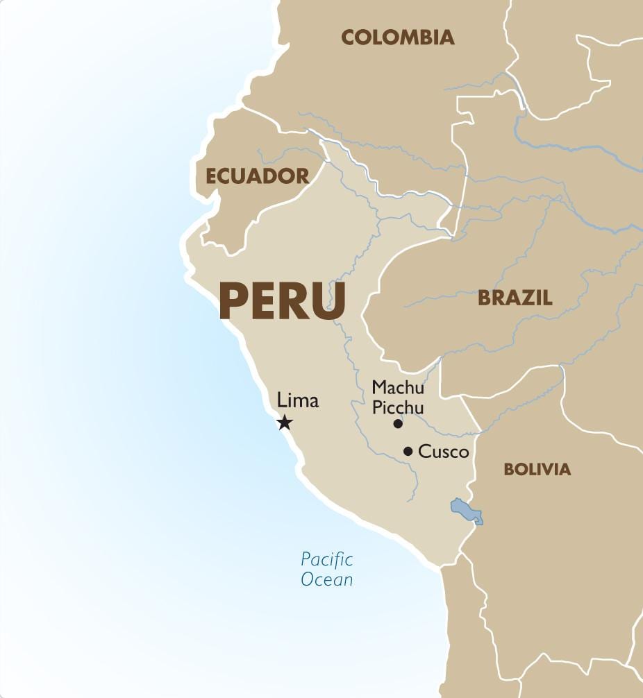 kart Peru və qonşu ölkələr