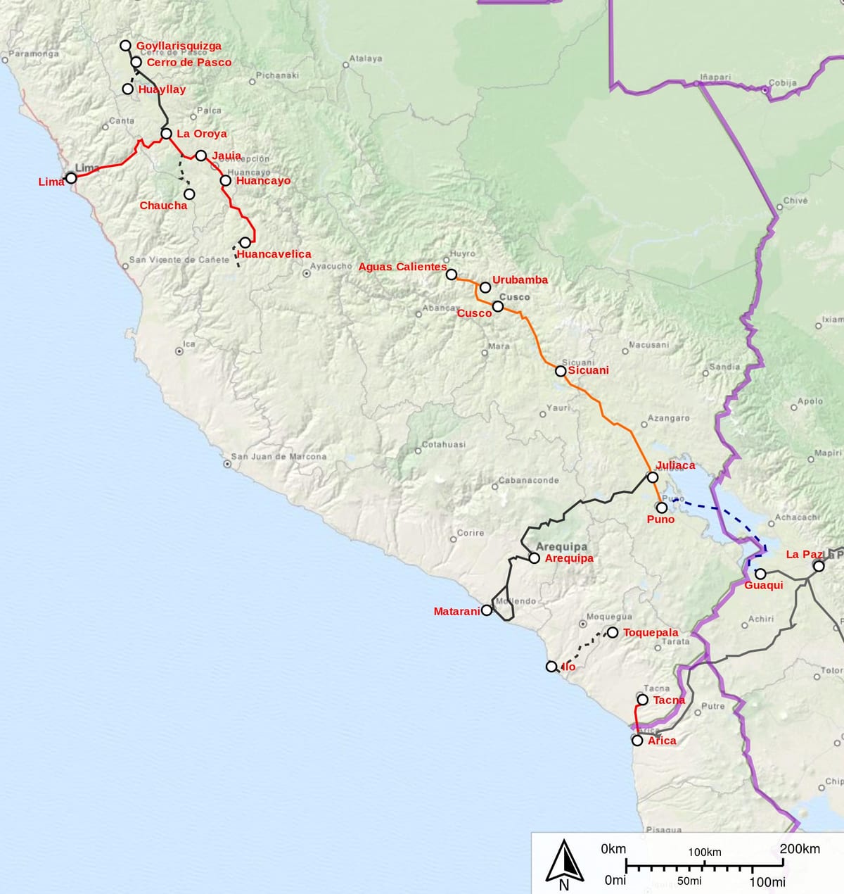 Peru qatar xəritədə