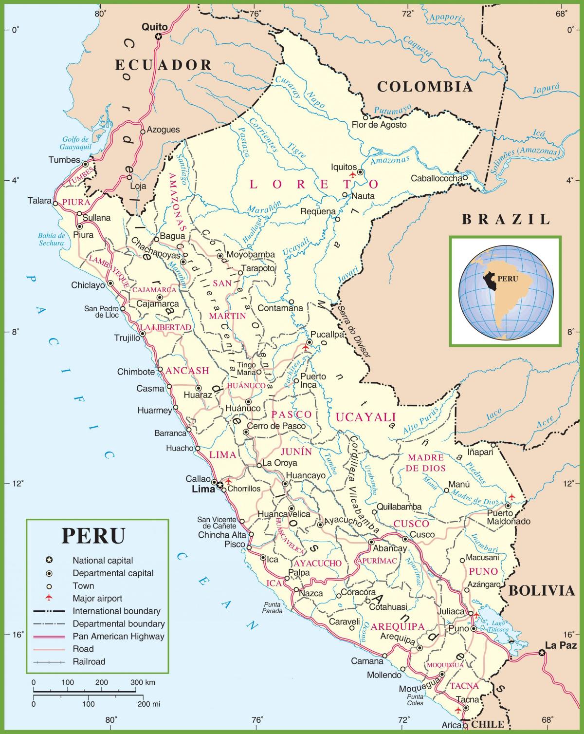 kart siyasi xəritəsi Peru