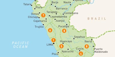 Əyalətlərində Peru xəritə